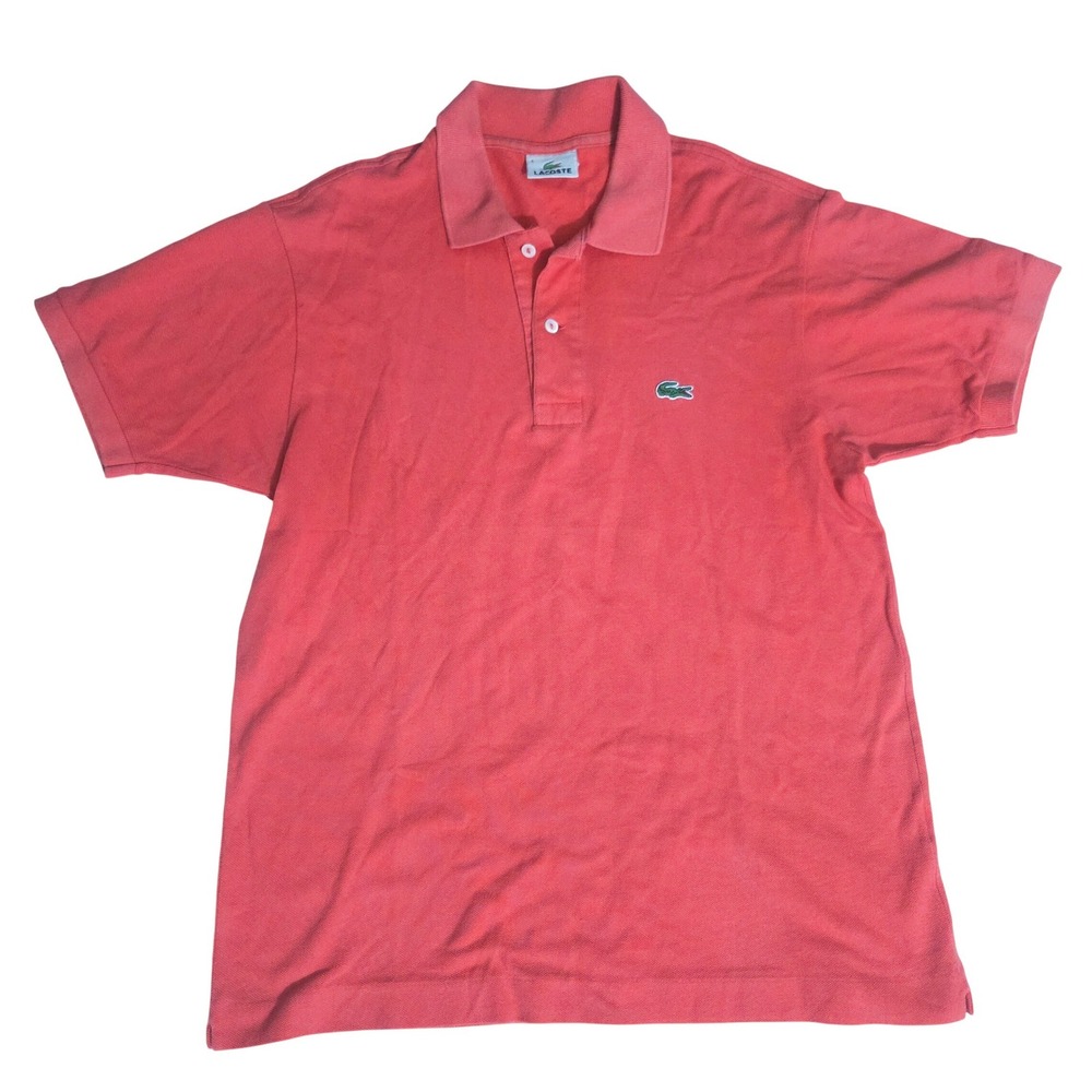 Lacoste Mens Short Sleeve Pique Polo Shirt Coral Orange Size 4 Medium